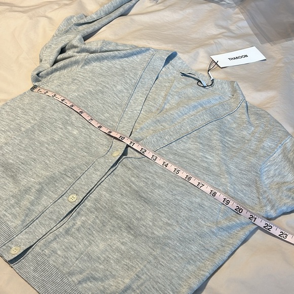 NWT THAKOON Cropped Cardigan Heather Gray Large - Picture 6 of 8